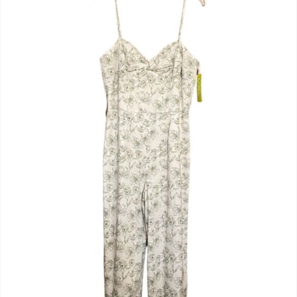 Gianni Bini Bright Eye Stone Green halter jumpsuit, size 10 - Picture 1 of 4